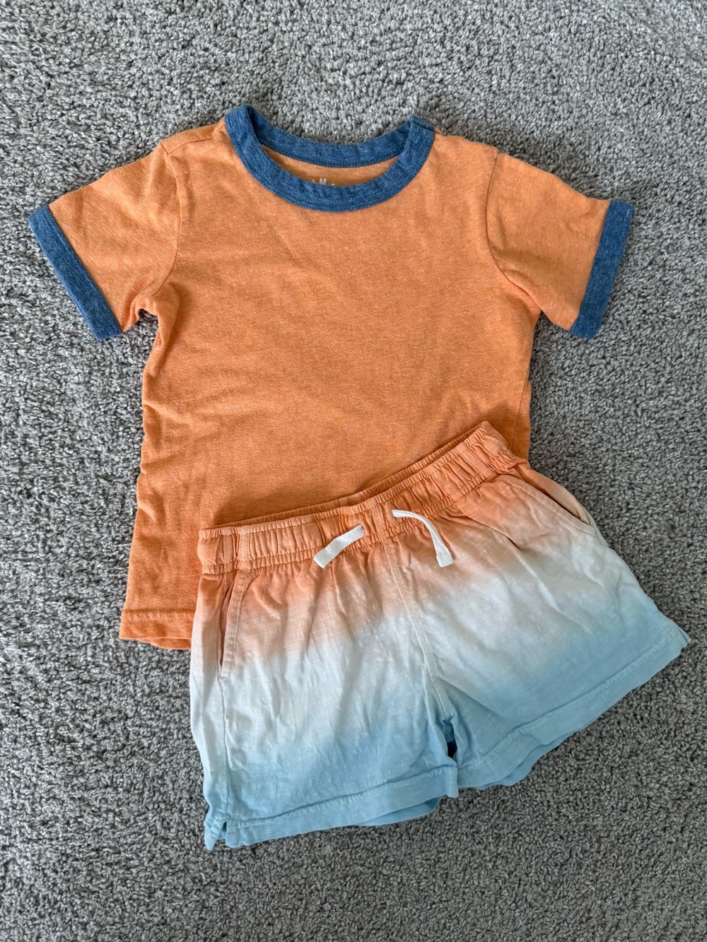 Primary Kids Heathered Tee & Dip-Dye Shorts